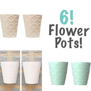 SIX! Quatrefoil / Trellis Flower Pots! Planters!